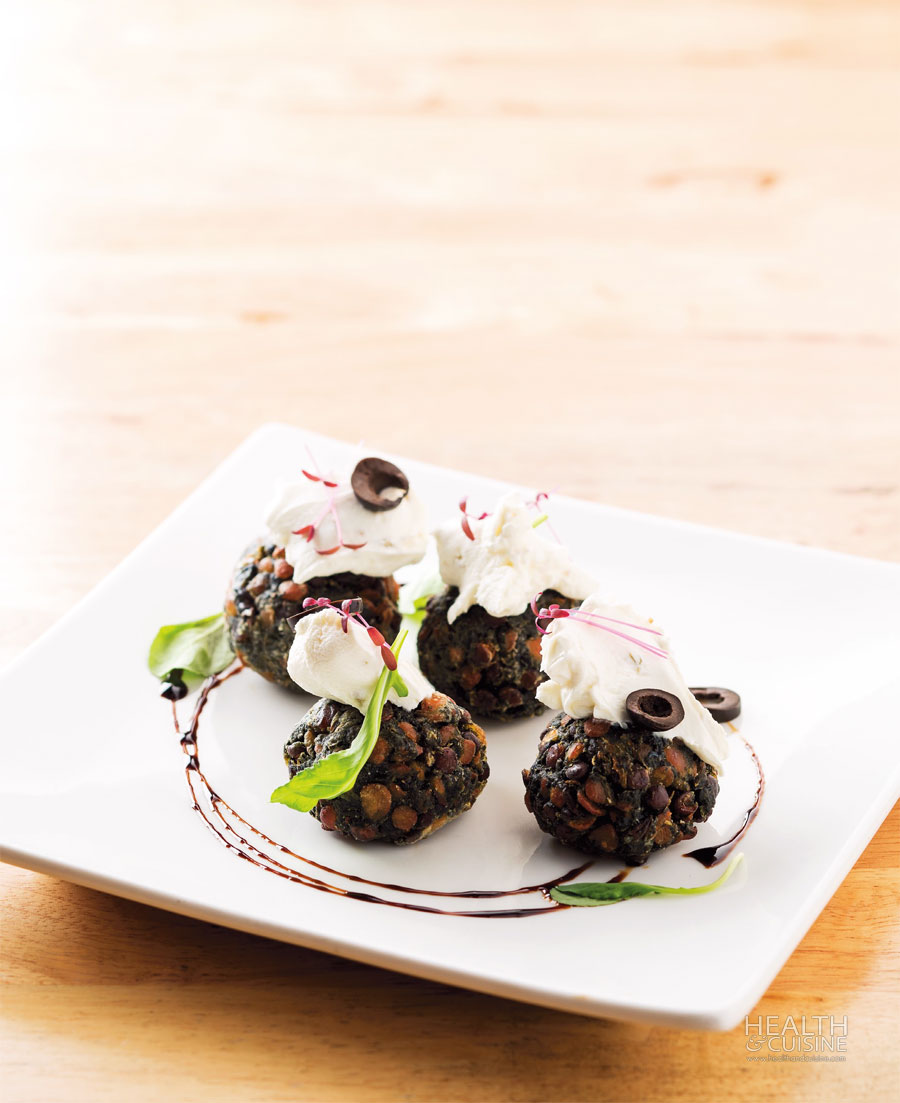 Lentil Fritters with Olives Cheese